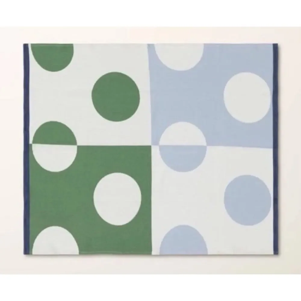 Kate Spade New York Polka Dot Throw Blanket Green/Blue cotton green blue white